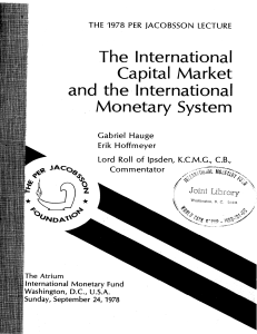 The International Capital Market and the International Monetary
