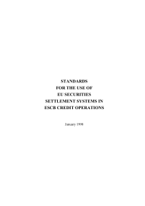 standards for the use of eu securities settlement systems in escb