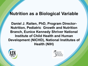 Nutrition as a Biological Variable