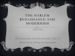 The Harlem Renaissance and Modernism