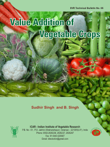 Value Addition of Vegetable Crops