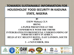 sustaniable information for households` food security in kaduna state