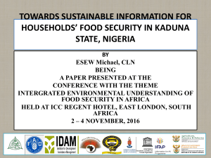 sustaniable information for households` food security in kaduna state