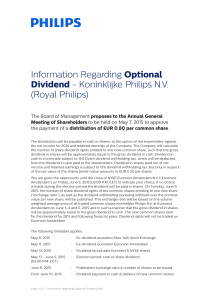 Information Regarding Optional Dividend