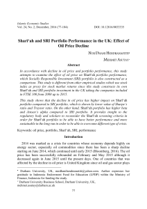 Sharī`ah and SRI Portfolio Performance in the UK: Effect of Oil Price