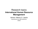 International Human Resource Management Advisor