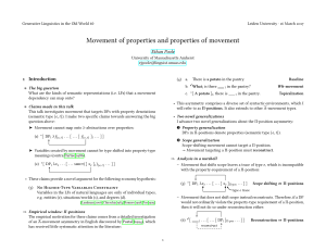 Movement of properties and properties of movement