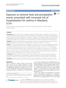 Exposure to extreme heat and precipitation events associated with