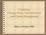 Contracting, Change Order Management and Claims Management