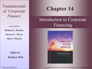 Chapter 14: Introduction to Corporate Finance