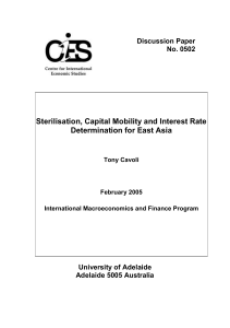 Sterilisation, Capital Mobility and Interest Rate Determination for