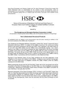 Hong Kong Exchanges and Clearing Limited and The Stock