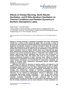 Effects of Climate Warming, North Atlantic Oscillation, and