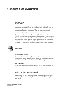 Job evaluation worksheet