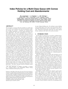 Policies for a Multi-Class Queue with Convex Holding Cost and