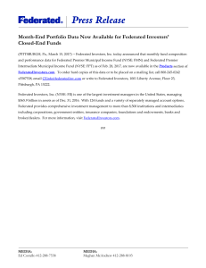 Month-End Portfolio Data Now Available for Federated Investors