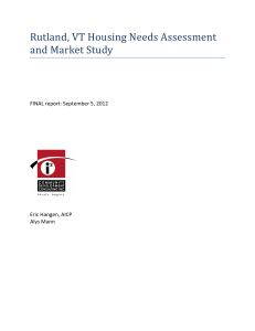 Rutland, VT Housing Needs Assessment and Market Study