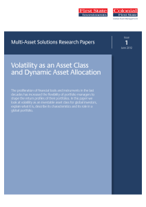Issue 1. Volatility as an Asset Class and Dynamic Asset Allocation