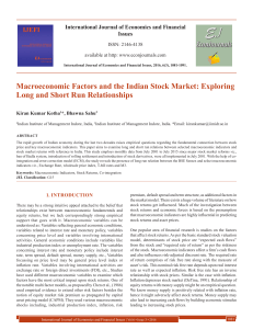 Macroeconomic Factors and the Indian Stock Market