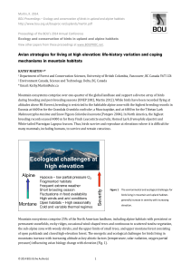 Avian strategies for living at high elevation: life