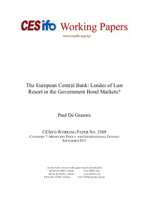 The European Central Bank: Lender of Last Resort in the
