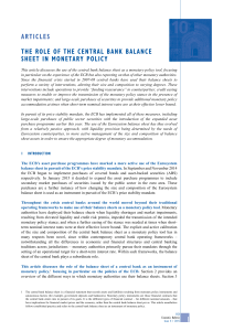 The role of the central bank balance sheet in monetary policy