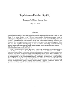 Regulation and Market Liquidity - University of British Columbia