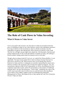 The Role of Cash Flows in Value Investing