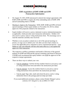 KMI Acquisition of KMP, KMR and EPB Transaction