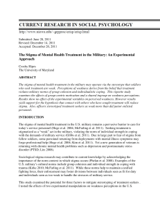 The Stigma of Mental Health Treatment in the Military: An