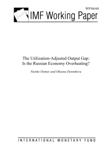 The Utilization-Adjusted Output Gap: Is the Russian Economy