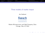 Three models of market impact