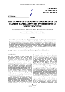 the impact of corporate governance on market capitalization