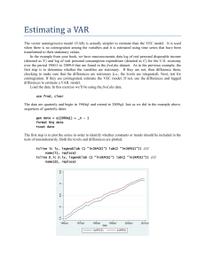 Estimating a VAR - LearnEconometrics.com
