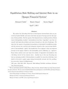 Equilibrium Risk Shifting and Interest Rate in an