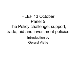 HLEF 13 October Panel 5 Support, trade, aid and investment policies