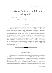 Associative Duties and the Ethics of Killing in War