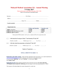 MMA 070510 Reply Slip - Malayali Medical Association, UK