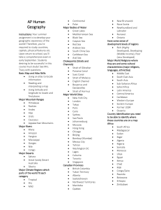 AP Human Geography - Red Clay Consolidated School District