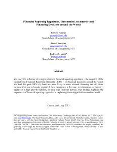 Financial Reporting Regulation, Information Asymmetry and