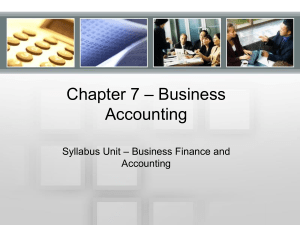 Chapter 7 - Business Accounting