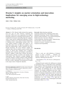 Drucker`s insights on market orientation and innovation: implications
