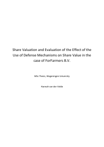 Share Valuation and Evaluation of the Effect of the Use of Defense