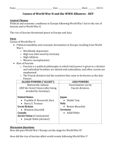 Causes of World War II and the WWII Alliances
