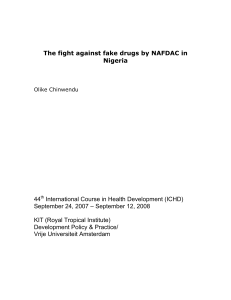The fight against fake drugs by NAFDAC in Nigeria