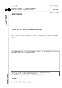 Unclassified TD/ECG(2006)24 Working Party on Export Credits and