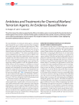 Antidotes and Treatments for Chemical Warfare/Terrorism Agents