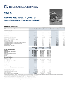 2016 Q4 Report - Home Capital Group