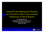 Growth/Value/Momentum Returns as a Function of the Cross