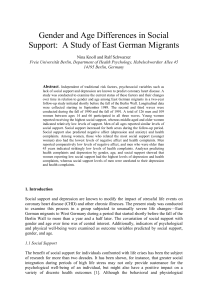 Gender and Age Differences in Social Support: A Study of East